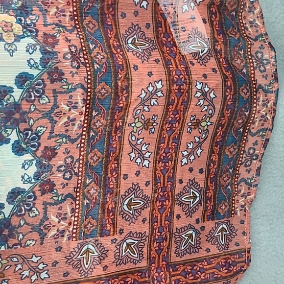 AMERICAN EAGLE OUTFITTERS Women's Orange Sheer Floral Cardigan Kimono - Medium - Picture 4 of 12